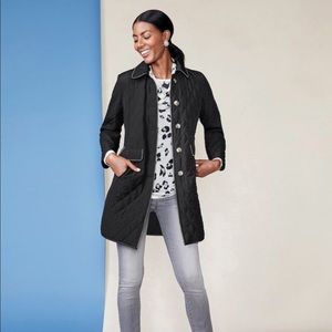 NWT Chico’s Elongated Quilted Jacket, Black, Size 3 (XL)